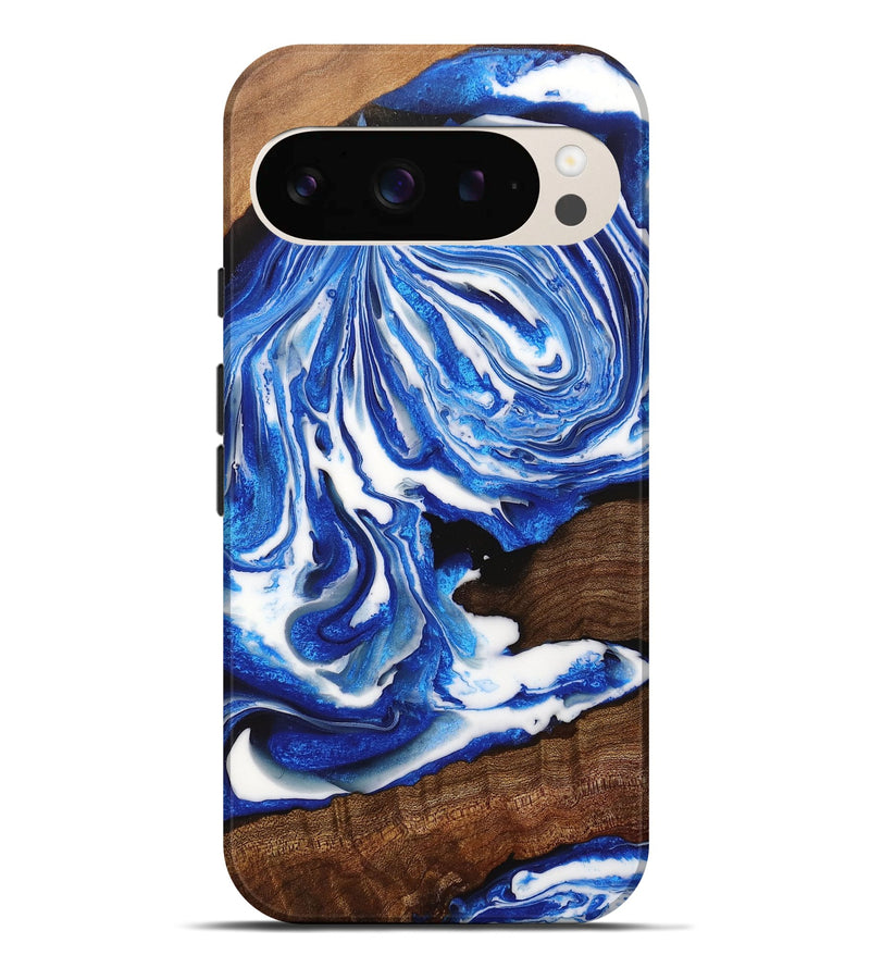 Pixel 9 Pro XL Wood+Resin Live Edge Phone Case - Sondra (Blue, 714699)