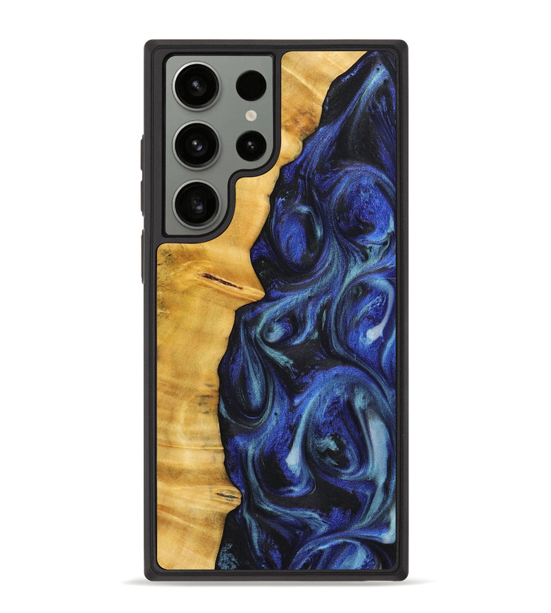 Galaxy S23 Ultra Wood+Resin Phone Case - Reid (Blue, 714857)