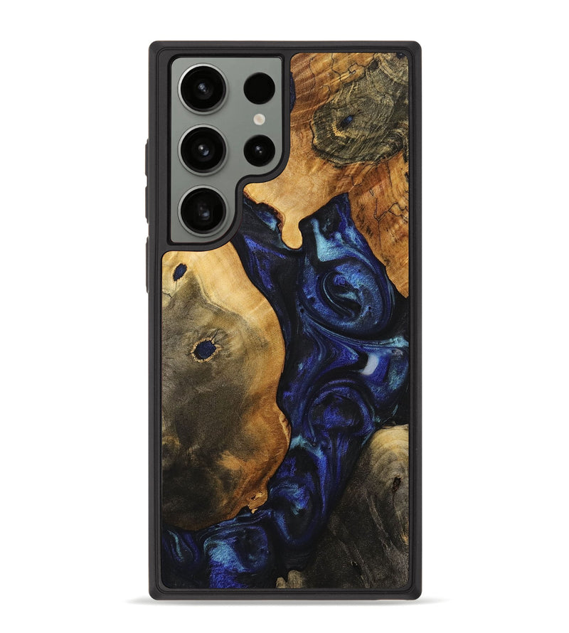 Galaxy S23 Ultra Wood+Resin Phone Case - Sue (Blue, 714859)