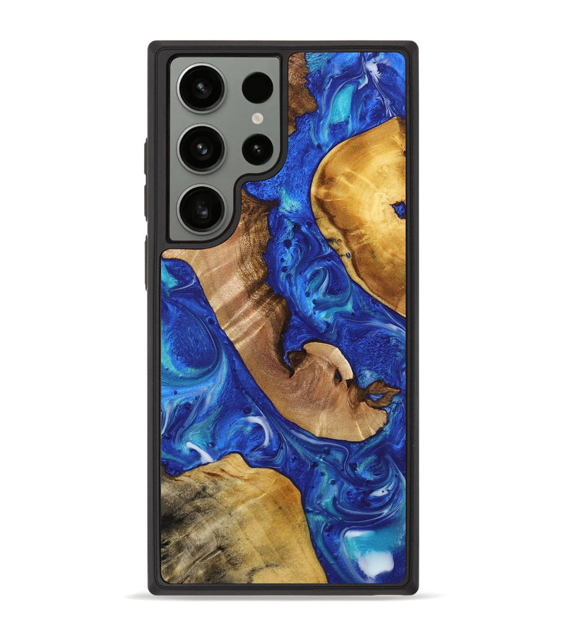 Galaxy S23 Ultra Wood+Resin Phone Case - Camille (Blue, 714868)