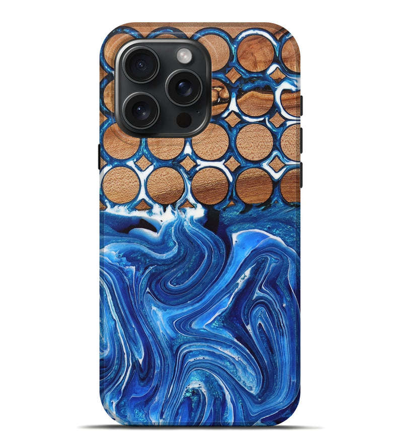 iPhone 16 Pro Max Wood+Resin Live Edge Phone Case - Gerald (Pattern, 714889)