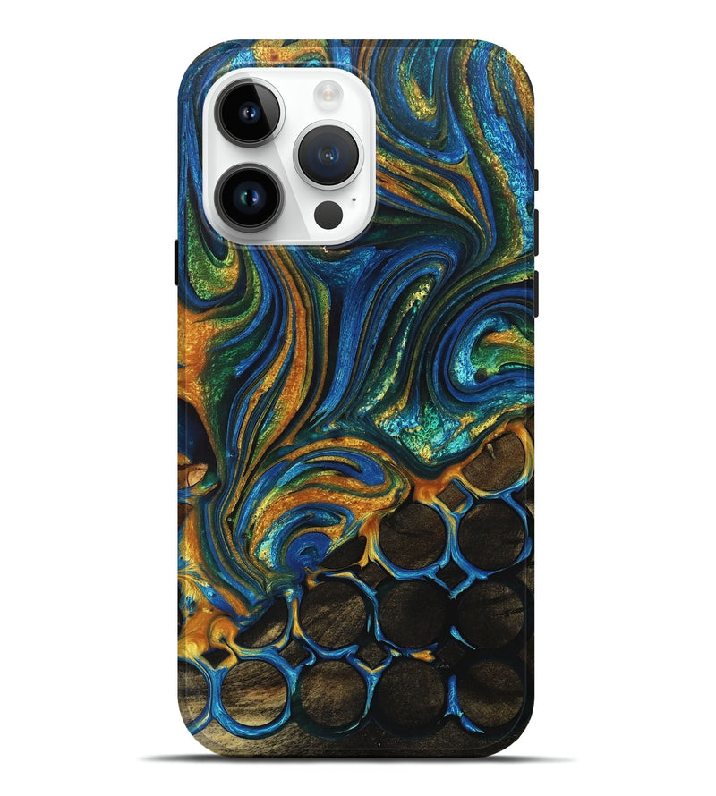 iPhone 15 Pro Max Wood+Resin Live Edge Phone Case - Bobbie (Pattern, 714890)