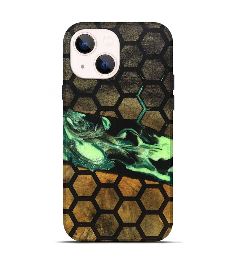 iPhone 14 Wood+Resin Live Edge Phone Case - Bridget (Pattern, 714891)