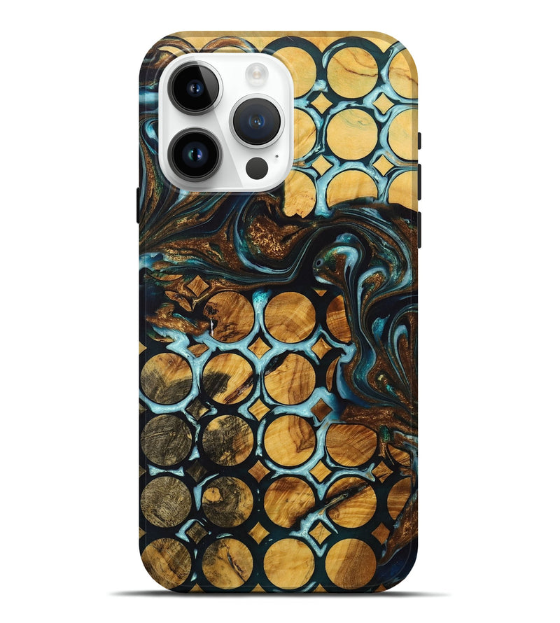 iPhone 15 Pro Max Wood+Resin Live Edge Phone Case - Finley (Pattern, 714893)