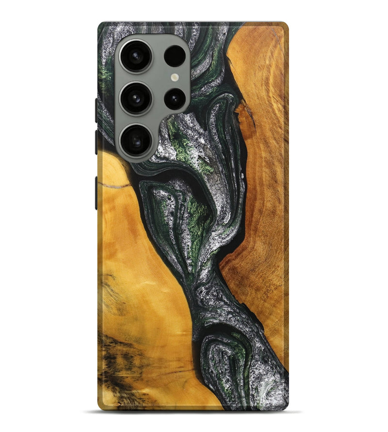 Galaxy S23 Ultra Wood+Resin Live Edge Phone Case - Teagan (Green, 714899)