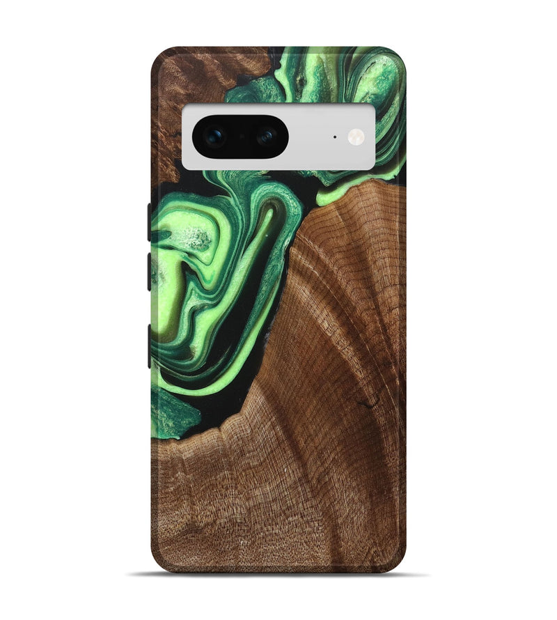 Pixel 7 Wood+Resin Live Edge Phone Case - Blair (Green, 714900)