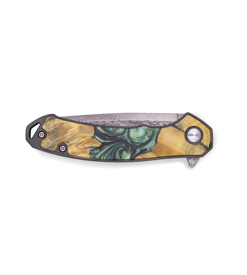 EDC Wood+Resin Pocket Knife - Jazlyn (Green, 714926)