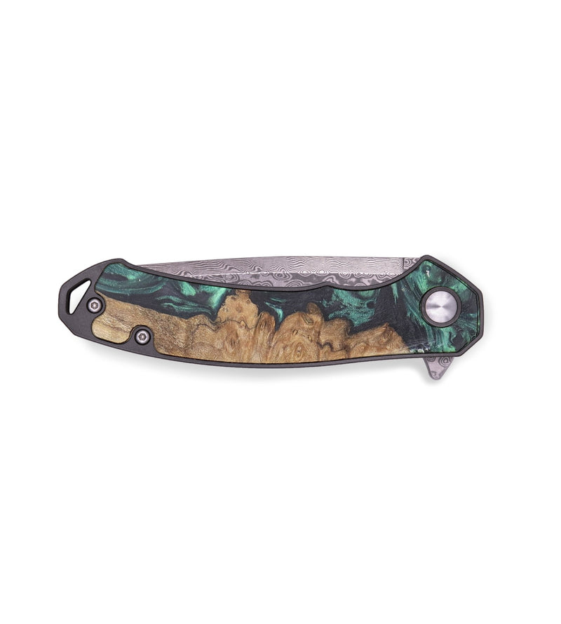 EDC Wood+Resin Pocket Knife - Karen (Green, 714927)