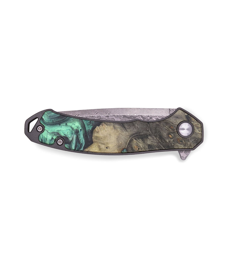 EDC Wood+Resin Pocket Knife - Sean (Green, 714932)