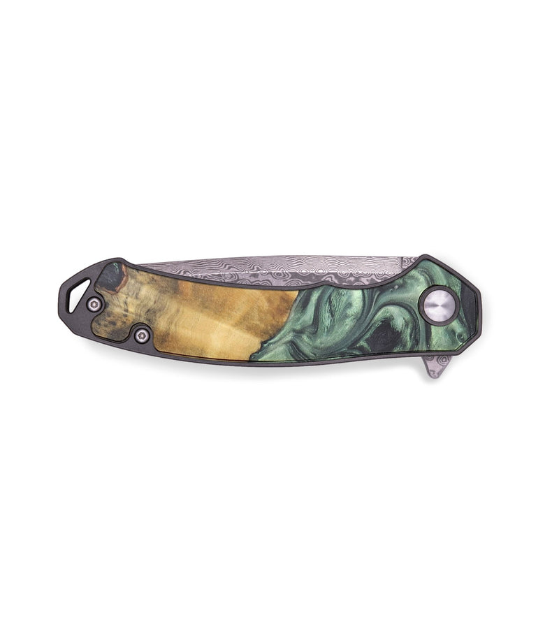 EDC Wood+Resin Pocket Knife - Ariel (Green, 714940)