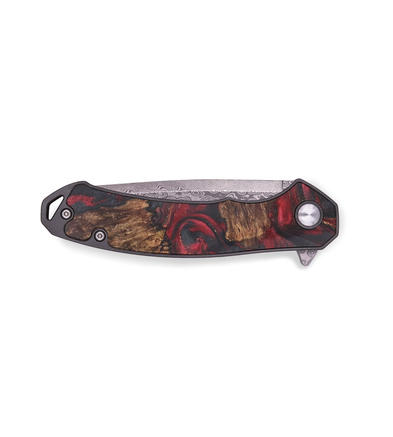 EDC Wood+Resin Pocket Knife - Tisha (Red, 714947)