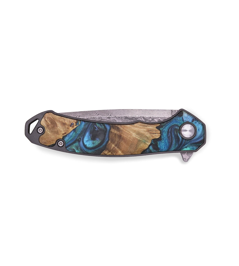 EDC Wood+Resin Pocket Knife - Robert (Blue, 714950)