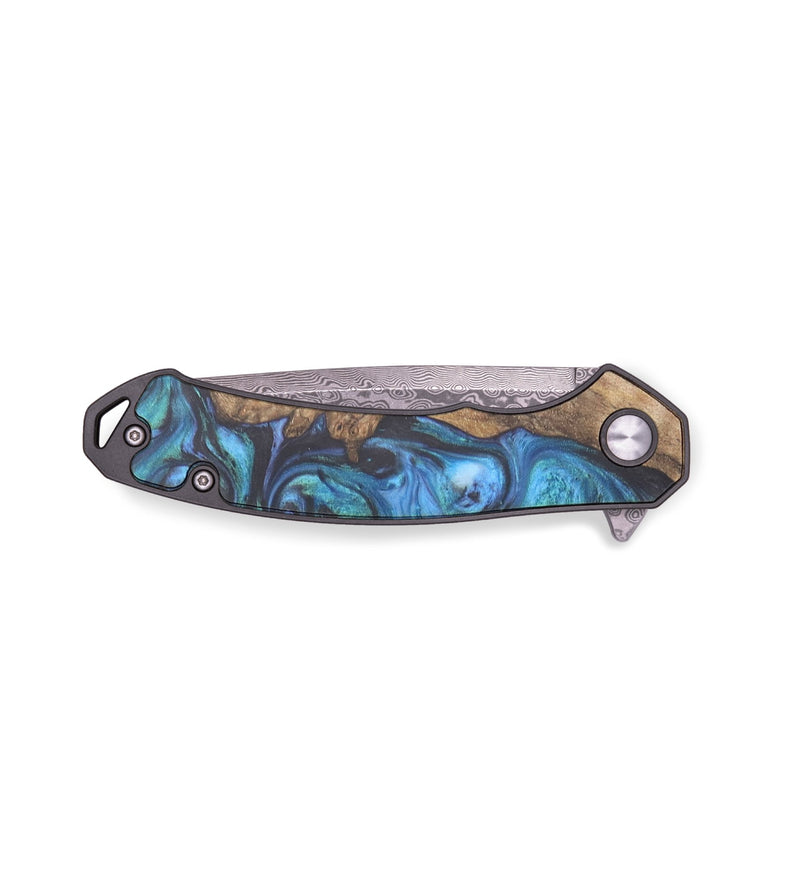 EDC Wood+Resin Pocket Knife - Bill (Blue, 714956)