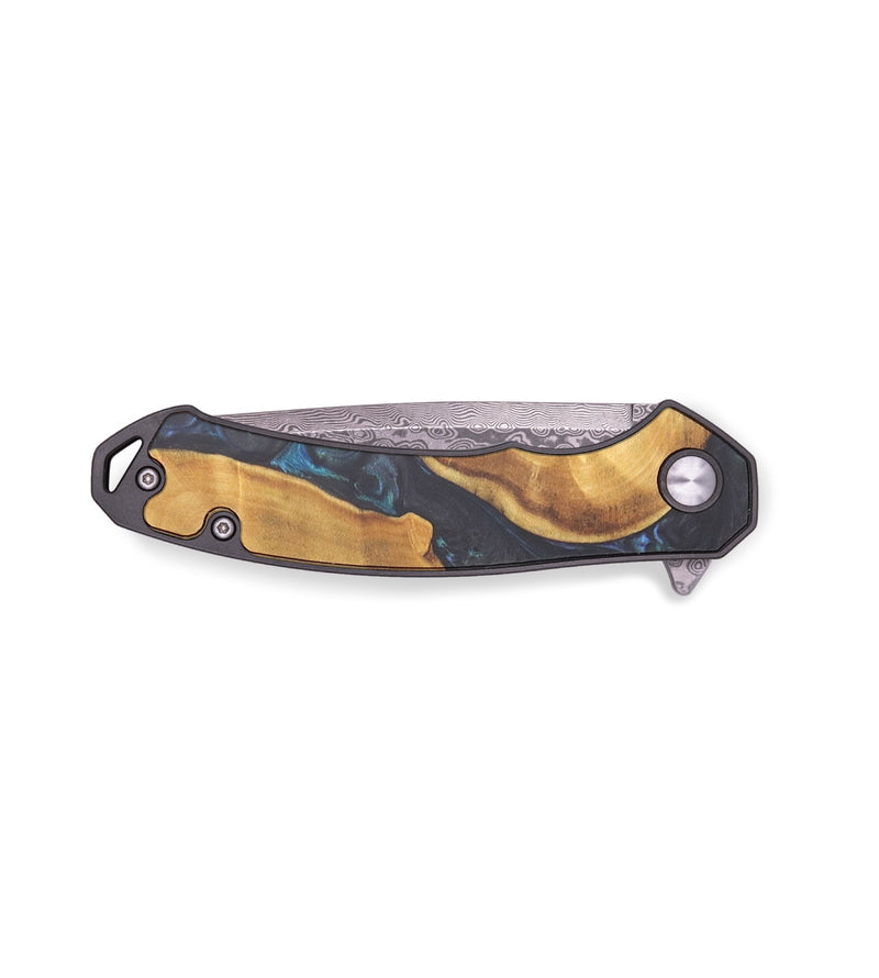 EDC Wood+Resin Pocket Knife - Armani (Blue, 714958)