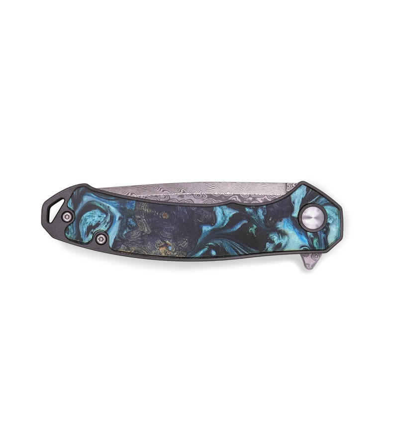 EDC Wood+Resin Pocket Knife - Kiley (Blue, 714959)