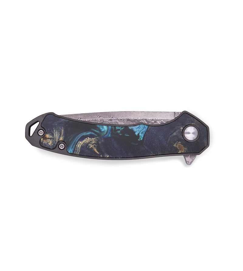 EDC Wood+Resin Pocket Knife - Kelly (Blue, 714960)
