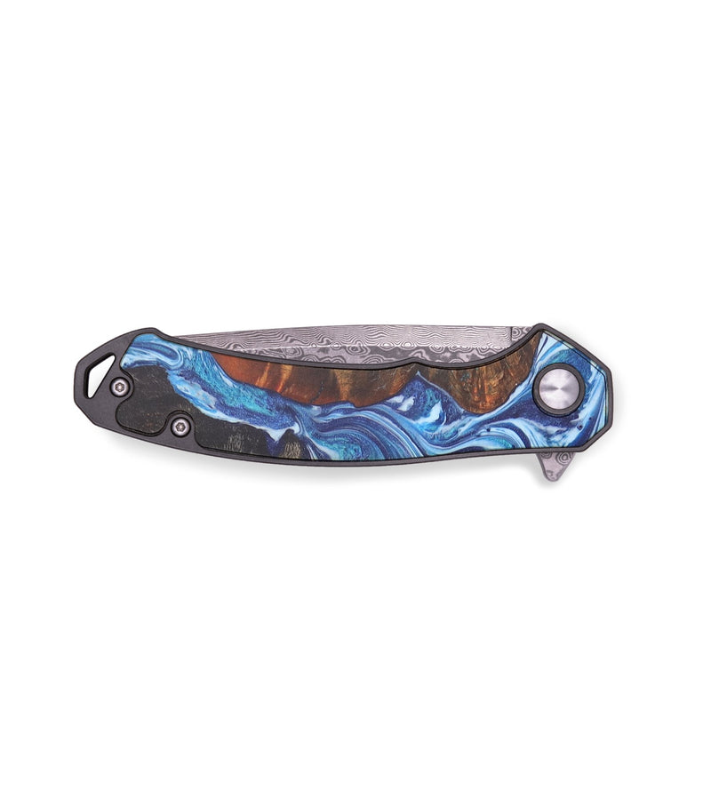 EDC Wood+Resin Pocket Knife - Bennie (Blue, 714962)