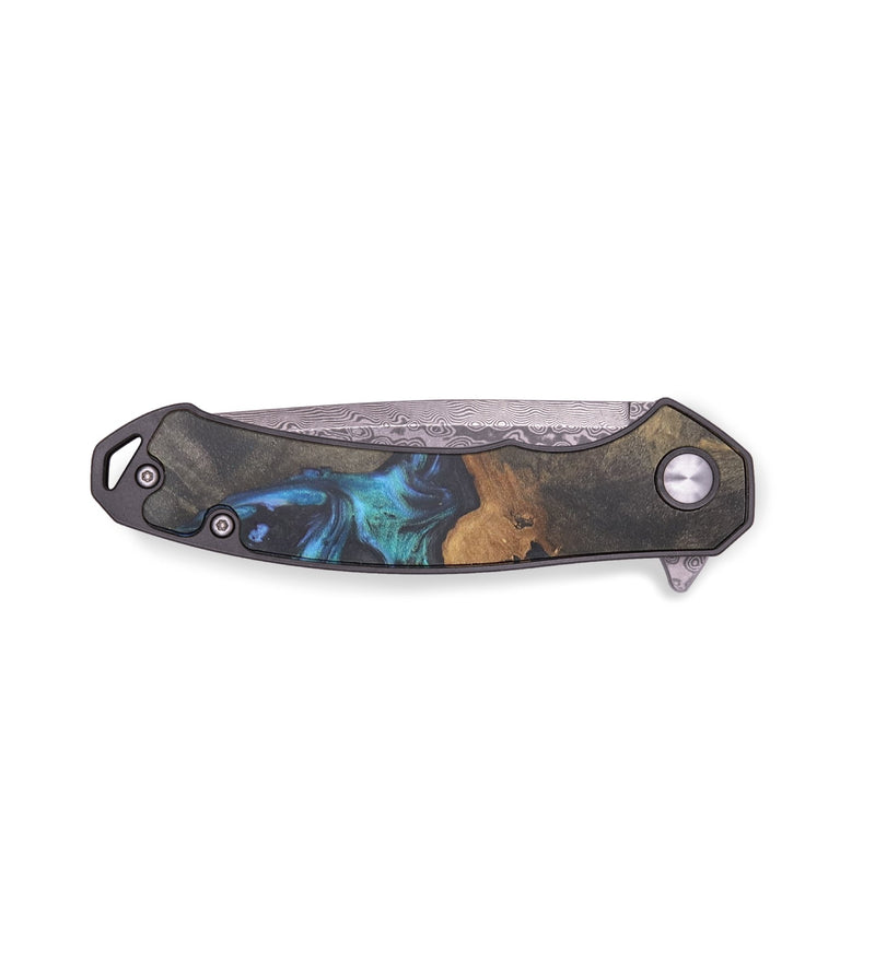 EDC Wood+Resin Pocket Knife - Elsa (Blue, 714964)