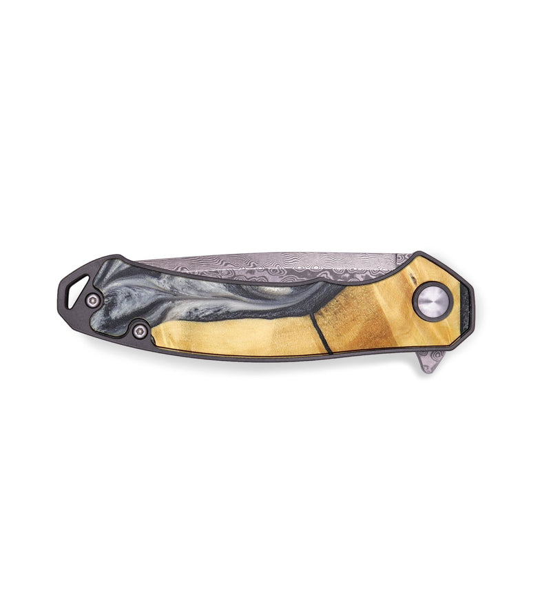 EDC Wood+Resin Pocket Knife - Kate (Black & White, 714973)