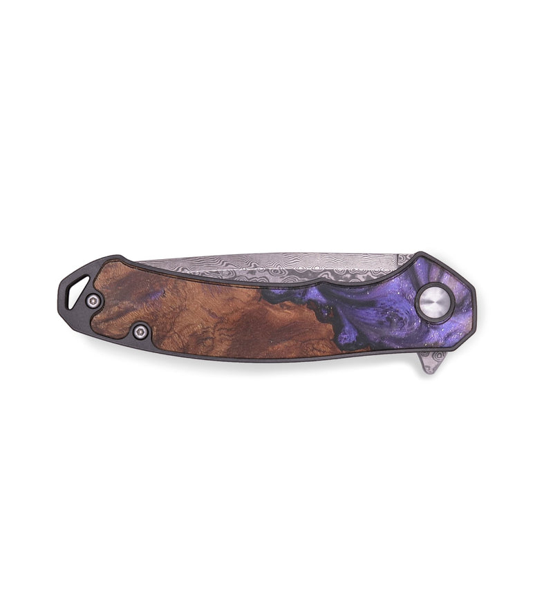 EDC Wood+Resin Pocket Knife - Shawn (Purple, 714983)