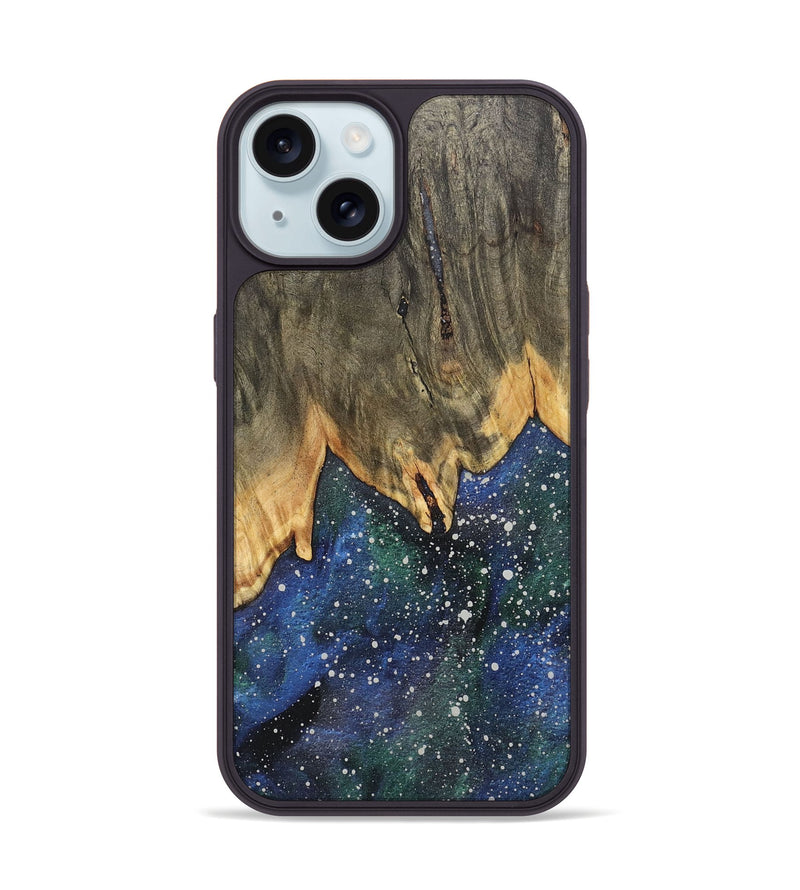 iPhone 15 Wood+Resin Phone Case - Cathleen (Cosmos, 715017)
