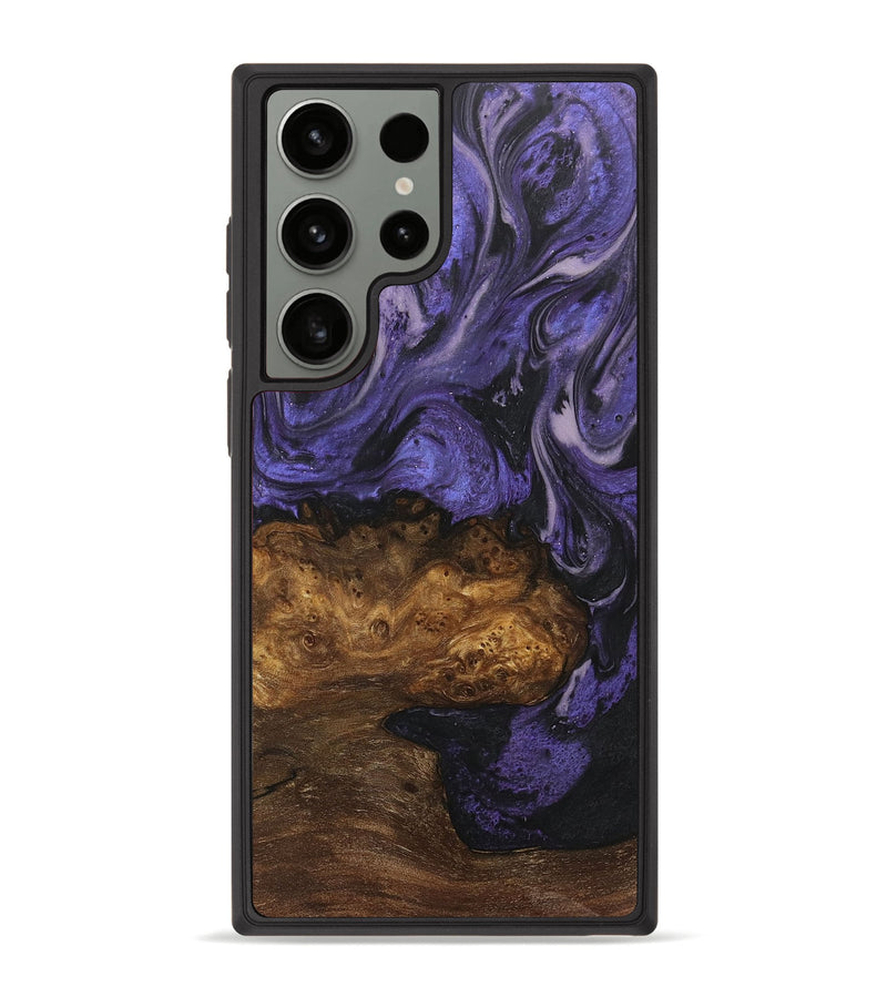 Galaxy S23 Ultra Wood+Resin Phone Case - Tanya (Purple, 715094)