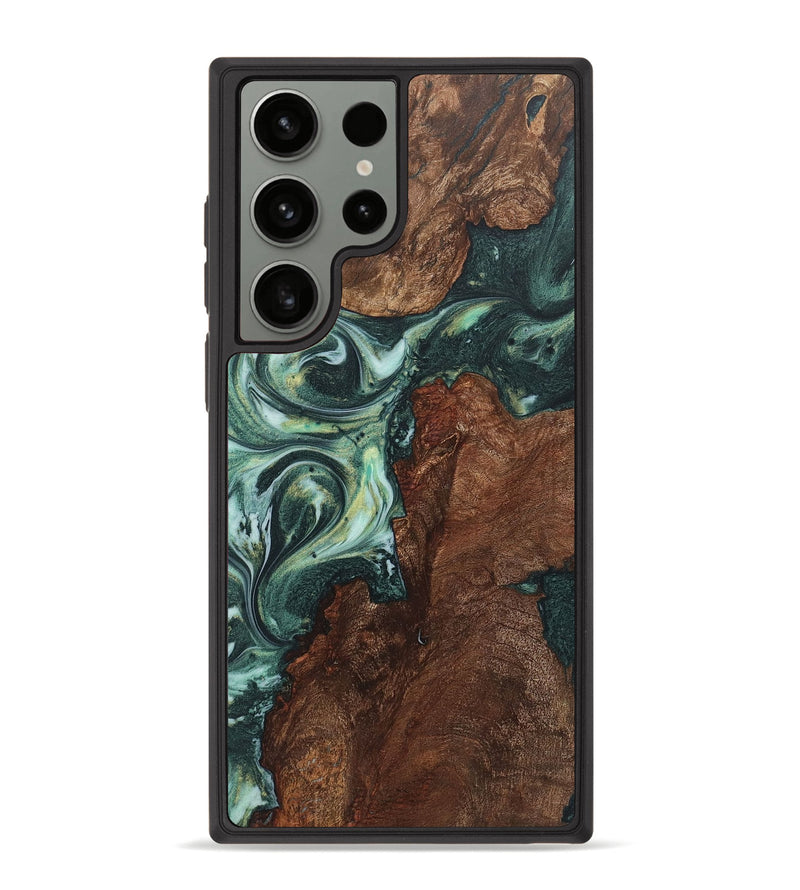 Galaxy S23 Ultra Wood+Resin Phone Case - Barrett (Green, 715117)