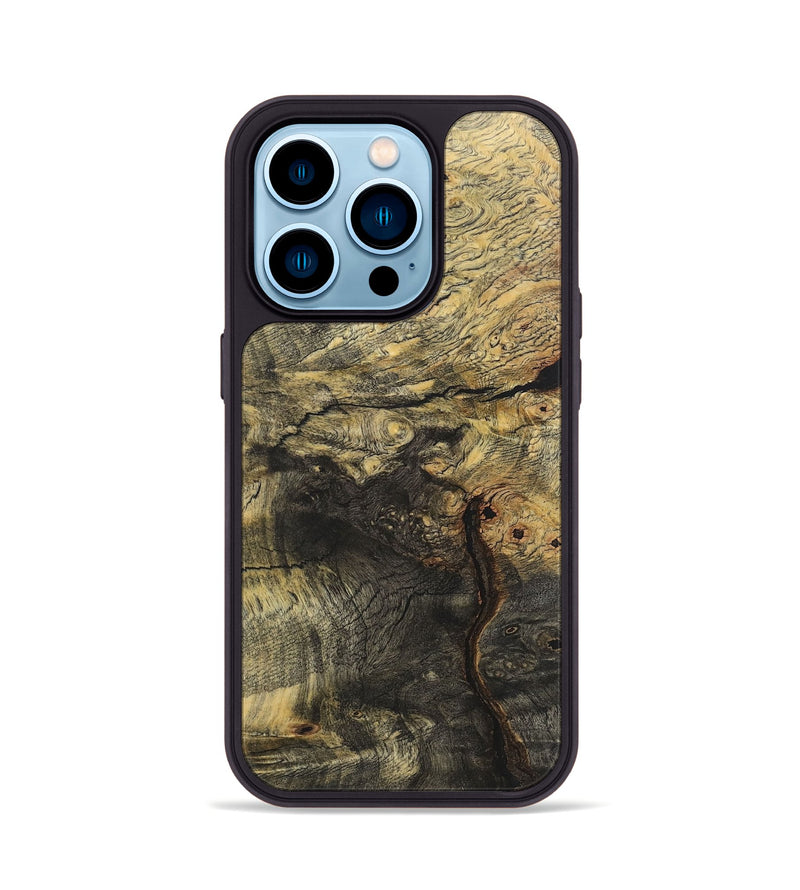 iPhone 14 Pro Wood+Resin Phone Case - Evelyn (Wood Burl, 715145)