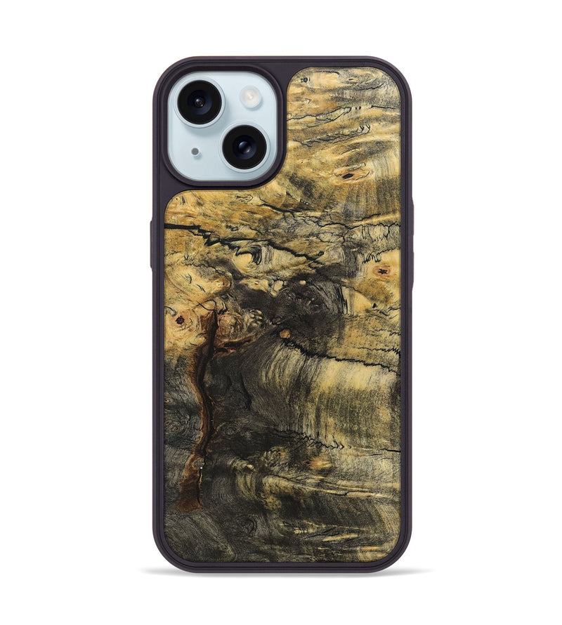 iPhone 15 Wood+Resin Phone Case - Ariana (Wood Burl, 715156)