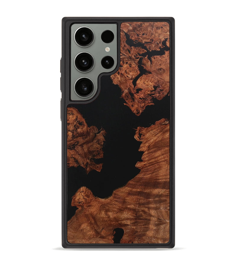 Galaxy S23 Ultra Wood+Resin Phone Case - Travis (Pure Black, 715188)