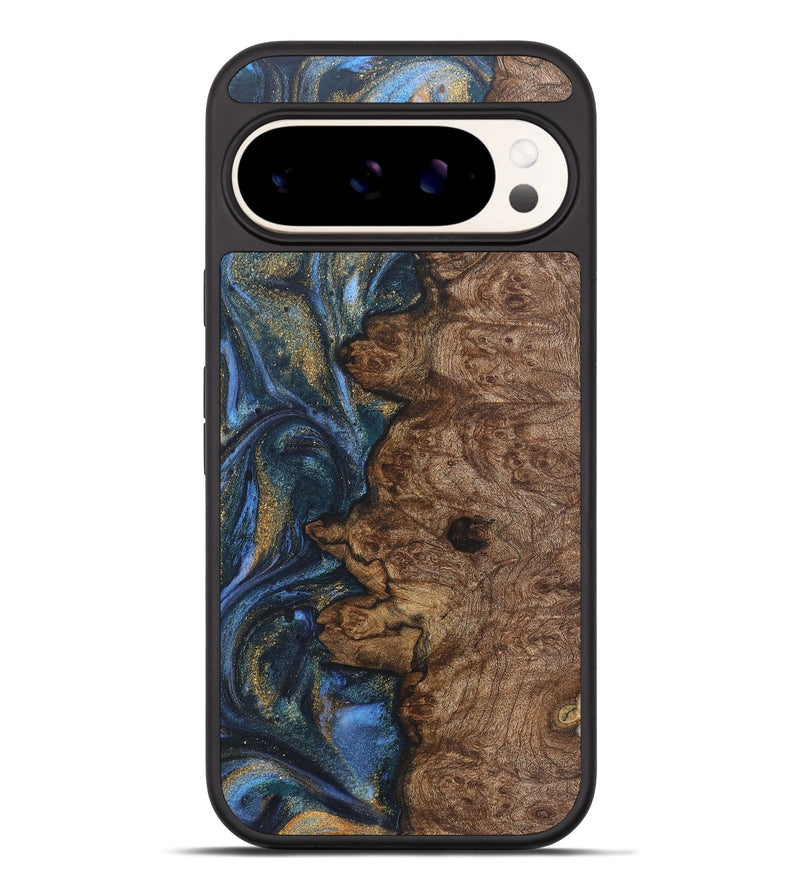 Pixel 9 Pro XL Wood+Resin Phone Case - Barrett (Teal & Gold, 715213)