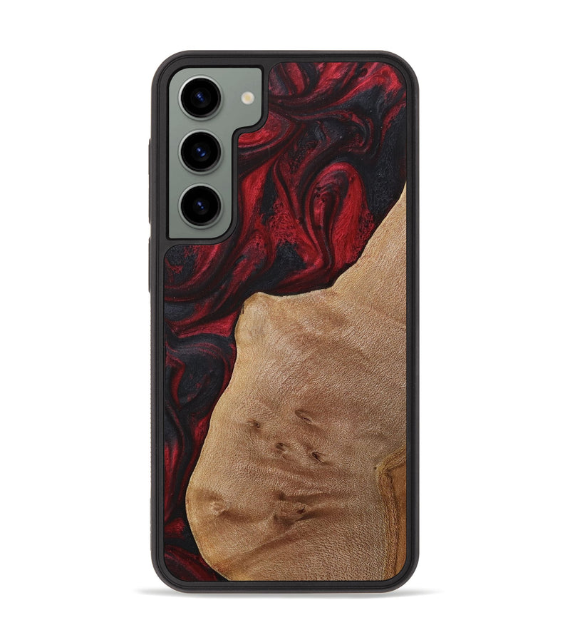Galaxy S23 Plus Wood+Resin Phone Case - Tatiana (Red, 715227)