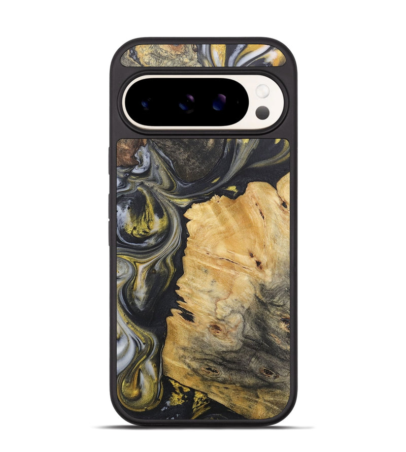Pixel 9 Wood+Resin Phone Case - Camryn (Black & White, 715245)