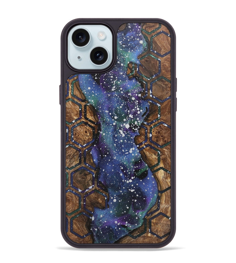 iPhone 15 Plus Wood+Resin Phone Case - Damien (Cosmos, 715295)