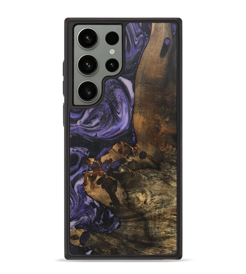 Galaxy S23 Ultra Wood+Resin Phone Case - Tatiana (Purple, 715303)