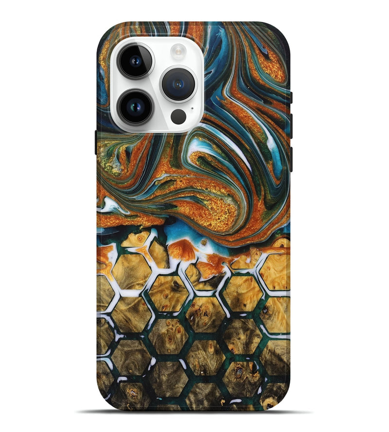 iPhone 15 Pro Max Wood+Resin Live Edge Phone Case - Cedric (Pattern, 715333)