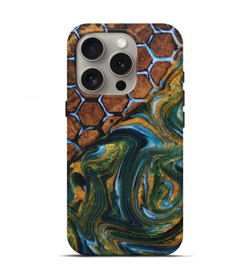 iPhone 16 Pro Wood+Resin Live Edge Phone Case - Brooklyn (Pattern, 715334)