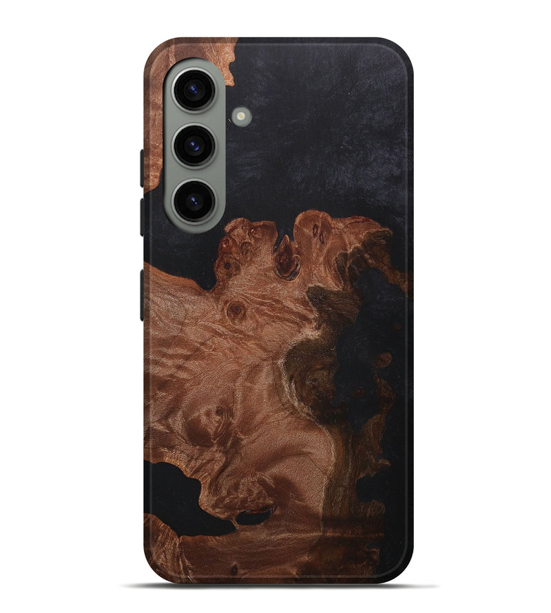Galaxy S24 Plus Wood+Resin Live Edge Phone Case - Kathleen (Pure Black, 715342)