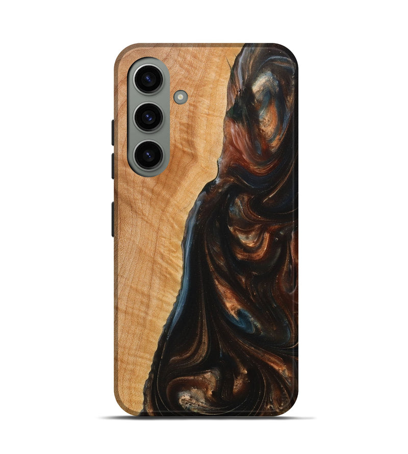 Galaxy S24 Wood+Resin Live Edge Phone Case - Dwayne (Teal & Gold, 715376)