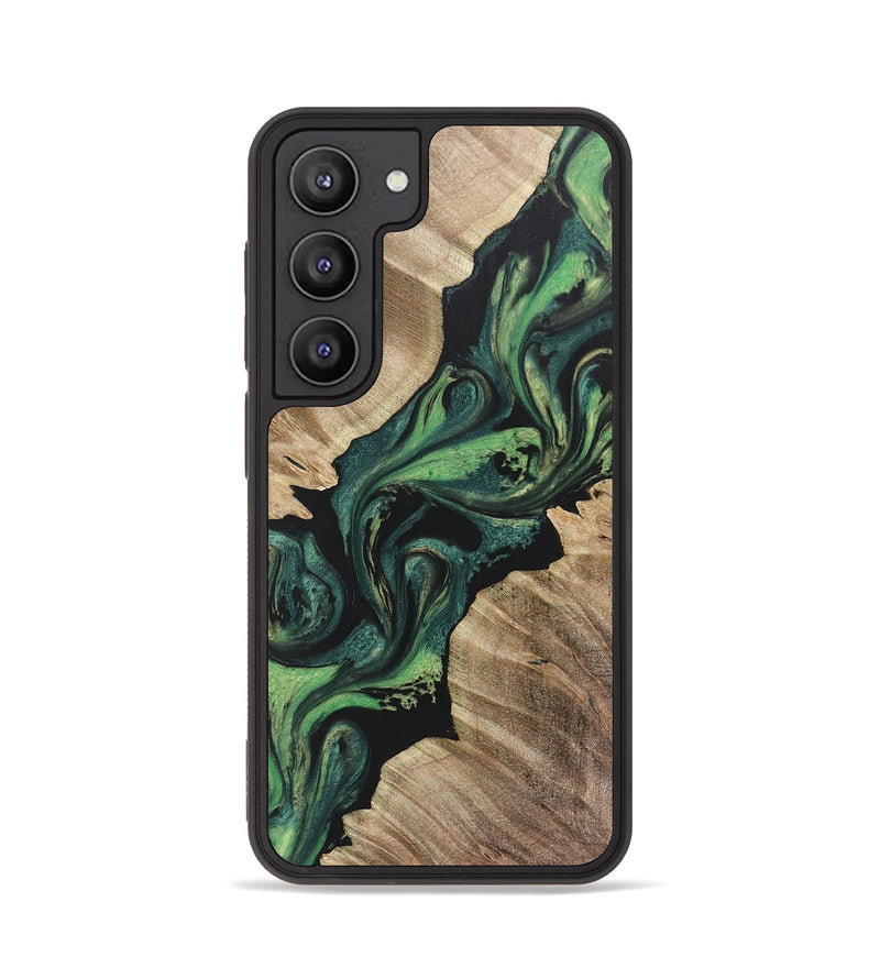 Galaxy S23 Wood+Resin Phone Case - Leilani (Green, 715496)