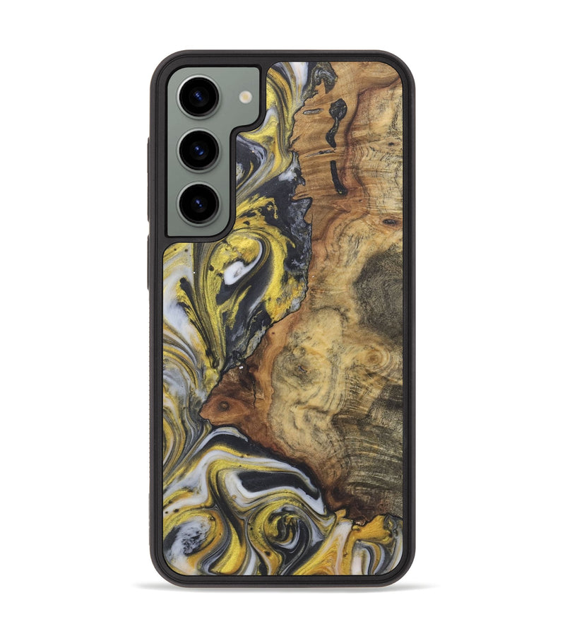 Galaxy S23 Plus Wood+Resin Phone Case - Amie (Black & White, 715503)