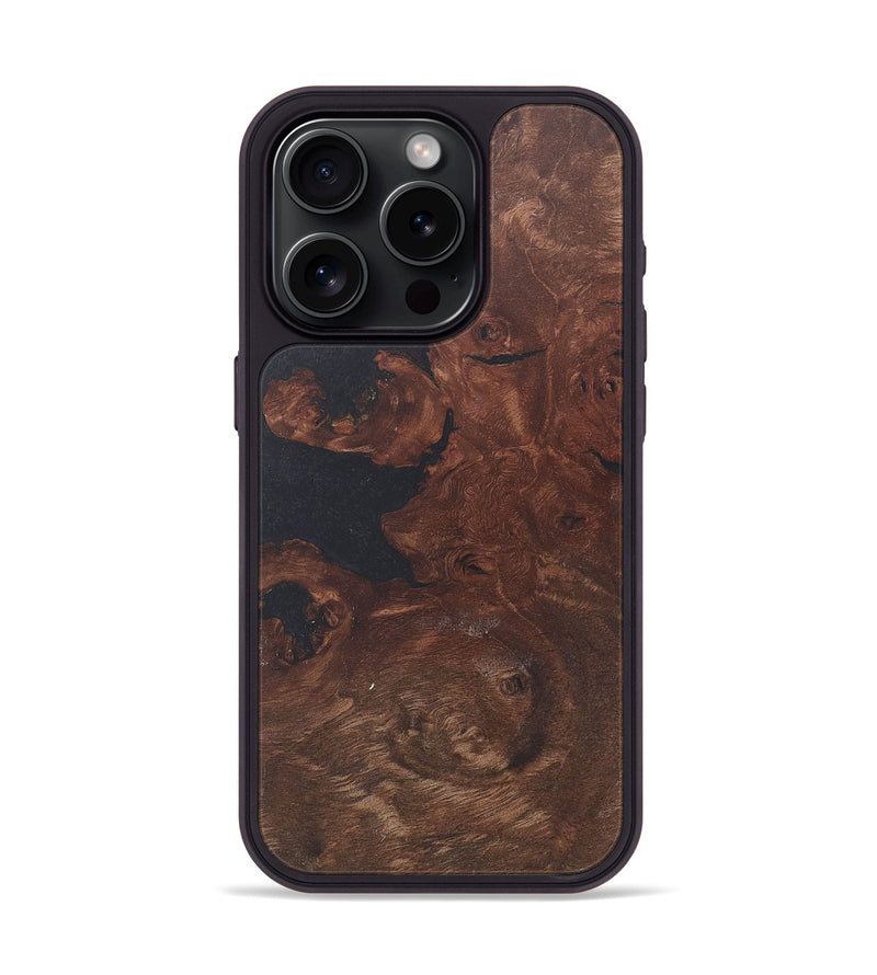 iPhone 15 Pro Wood+Resin Phone Case - Demi (Wood Burl, 715552)