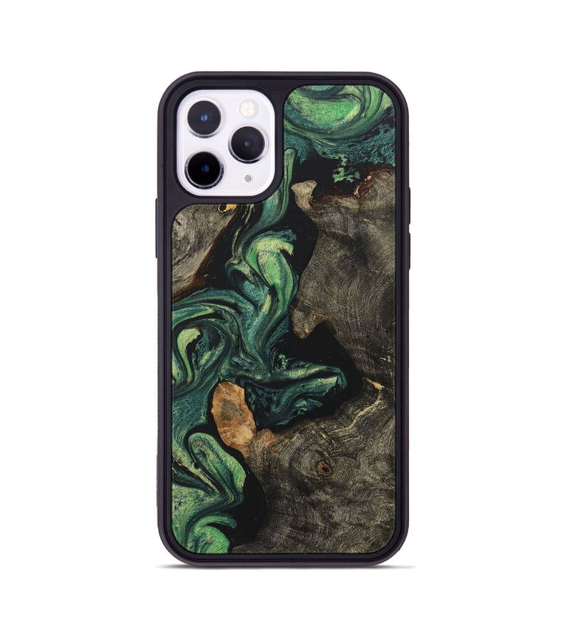 iPhone 11 Pro Wood+Resin Phone Case - Valerie (Green, 715714)