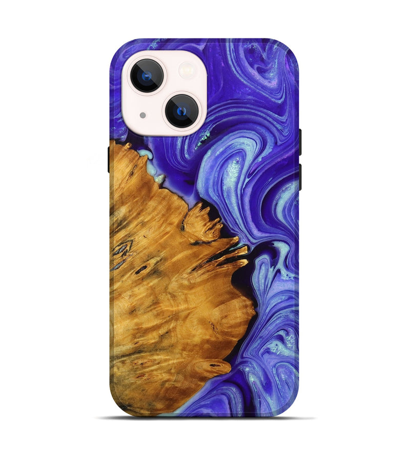 iPhone 14 Wood+Resin Live Edge Phone Case - Mona (Purple, 715820)