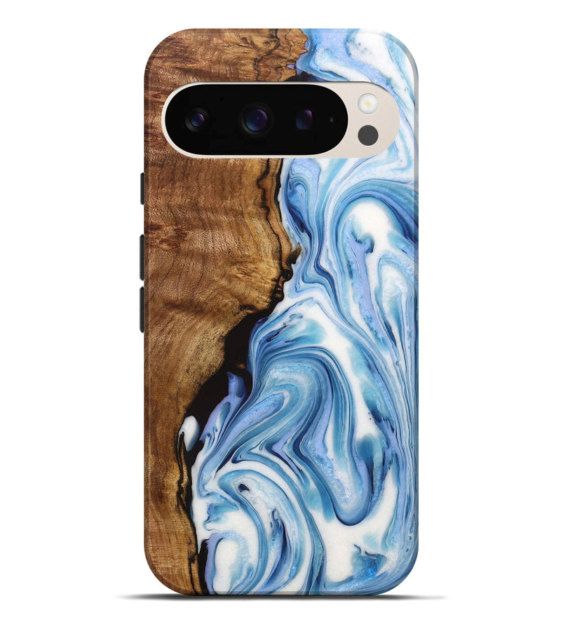 Pixel 9 Pro XL Wood+Resin Live Edge Phone Case - Destinee (Blue, 715823)
