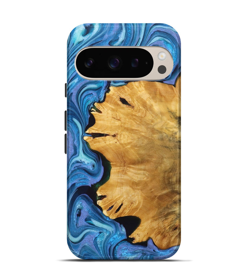 Pixel 9 Pro Wood+Resin Live Edge Phone Case - Juanita (Blue, 715826)