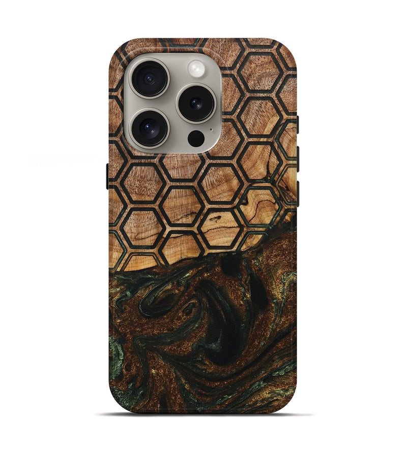 iPhone 16 Pro Wood+Resin Live Edge Phone Case - Aspen (Pattern, 715838)