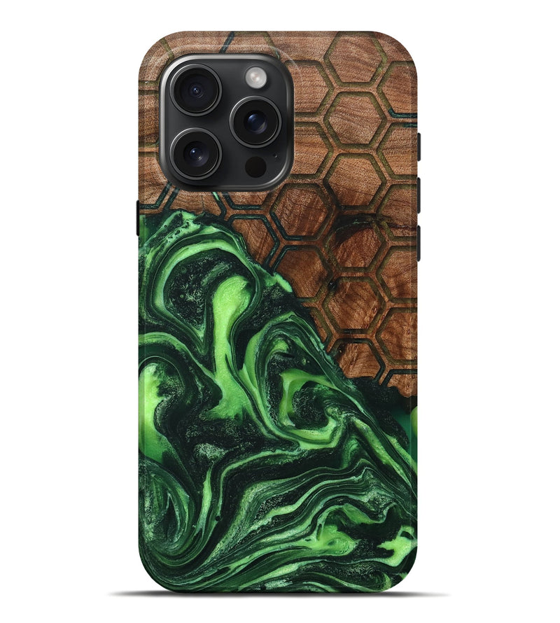 iPhone 16 Pro Max Wood+Resin Live Edge Phone Case - Erma (Pattern, 715840)