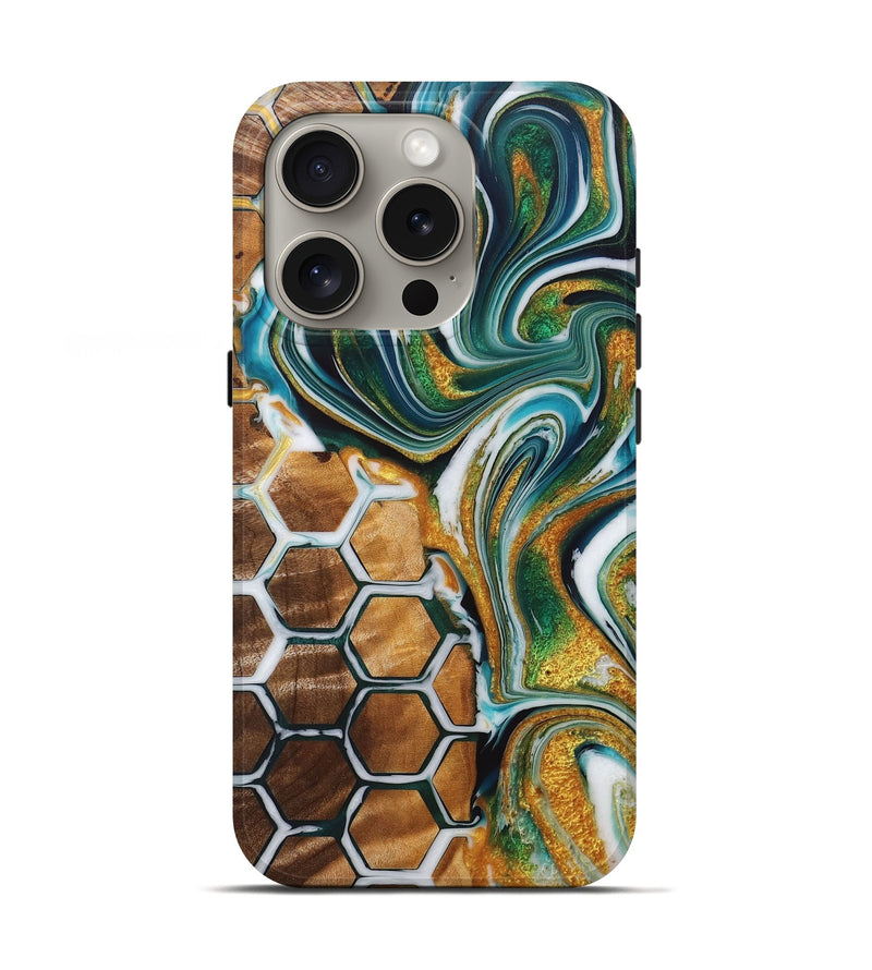 iPhone 16 Pro Wood+Resin Live Edge Phone Case - Arabella (Pattern, 715842)
