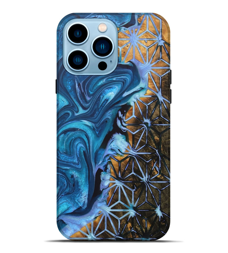 iPhone 14 Pro Max Wood+Resin Live Edge Phone Case - Lacey (Pattern, 715849)